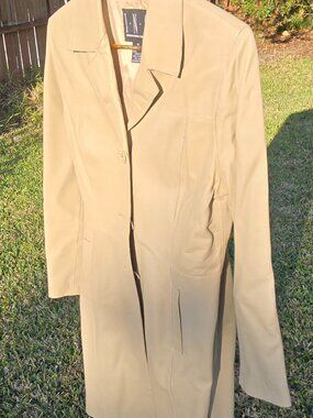 Leather trench coat. Cream, Medium.  I.N.C. brand